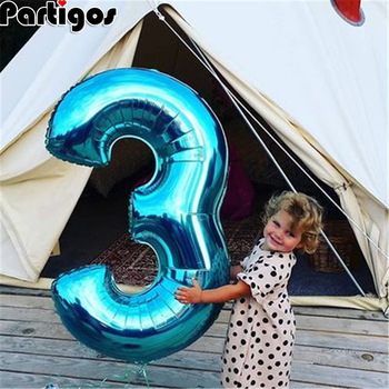 Giant Size 40&42 Inch Blue/Pink Big Number Foil Balloons 0-9 Birthday Wedding Engagement Party Decor Globos Kids Ball Supplies