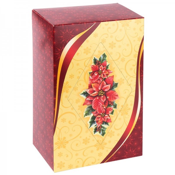 Geschenkbox Kaffee, 18 cm x 11 cm x 7 cm, Weihnachtsstern, rot