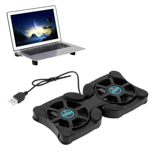 Laptop Cooling Pads Arriv Al 2pcs 70mm Universal Foldable USB Cooler Quiet Anti-Slip Heat Dissipation Fan Bracket For Most
