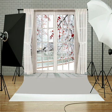 5x7FT Window Curtain Flower Studio Vinyl Photography Backdrops Photo Background