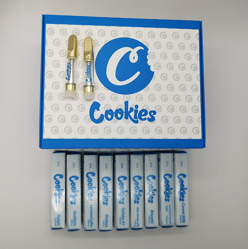 Gold Cookies Cartridges 1ml ceramic vape cartridge empty vape pen cartridges with vape cartridge packaging cookies