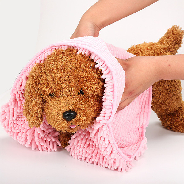 multipurpose quick drying pet bath towel creative water absorption chenille microfiber puppy dog hair bath towel pet products