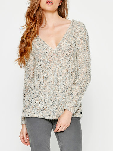 Beige Casual Plain Wool Blend Sweater
