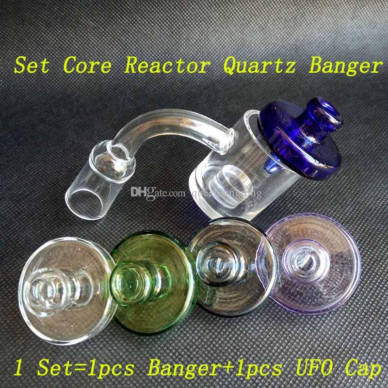 30mm XXL Flat Top Quartz Banger Nail with 3mm Thick Bottom 2mm Thick Side With Glass UFO Carb Cap Honey Bucket Core Reactor Banger 10 14 18