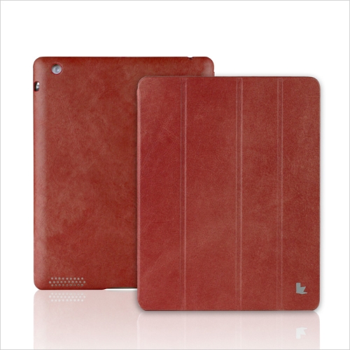 Real cuero magnética inteligente cubierta protectora caso Stand para iPad 4 3 2 despertar dormir Vintage rojo