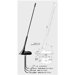 Antenne Bad Blankenburg ABB Kombiflex-Dachantenne GSM 900/1800, GPS, AM/FM aktiv, GPS (3736.05)