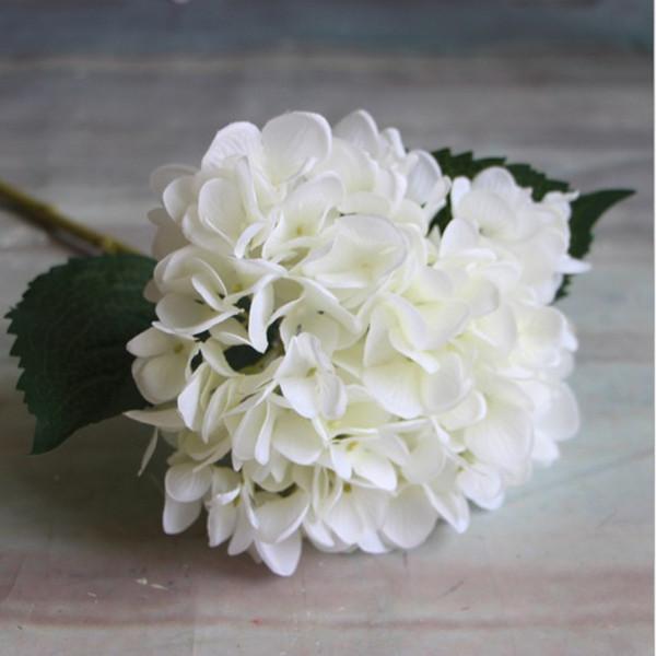 1 PCS Artificial Hydrangea Flower Head 47cm Fake Silk Single Real Touch Hydrangeas for Wedding Centerpieces Home Party Decorative Flowers