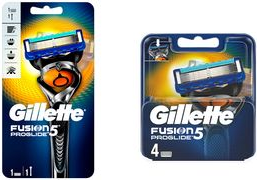 Gillette Ersatzklingen Fusion5 ProGlide, 4er Pack mit Gleitbeschichtung - für kaum spürbare Rasur, passen auf - 1 Stück (7702018455690)