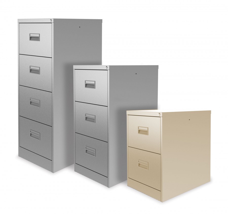 A4 Lockable Filing Cabinet- 2 Drawers- Beige