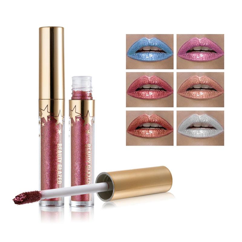 BEAUTY GLAZED Brand Glitter Eyeshadow Makeup Waterproof Shimmer Shine Gold Silver Luminous Pigments Eye Shadow Lip Gloss 1228014