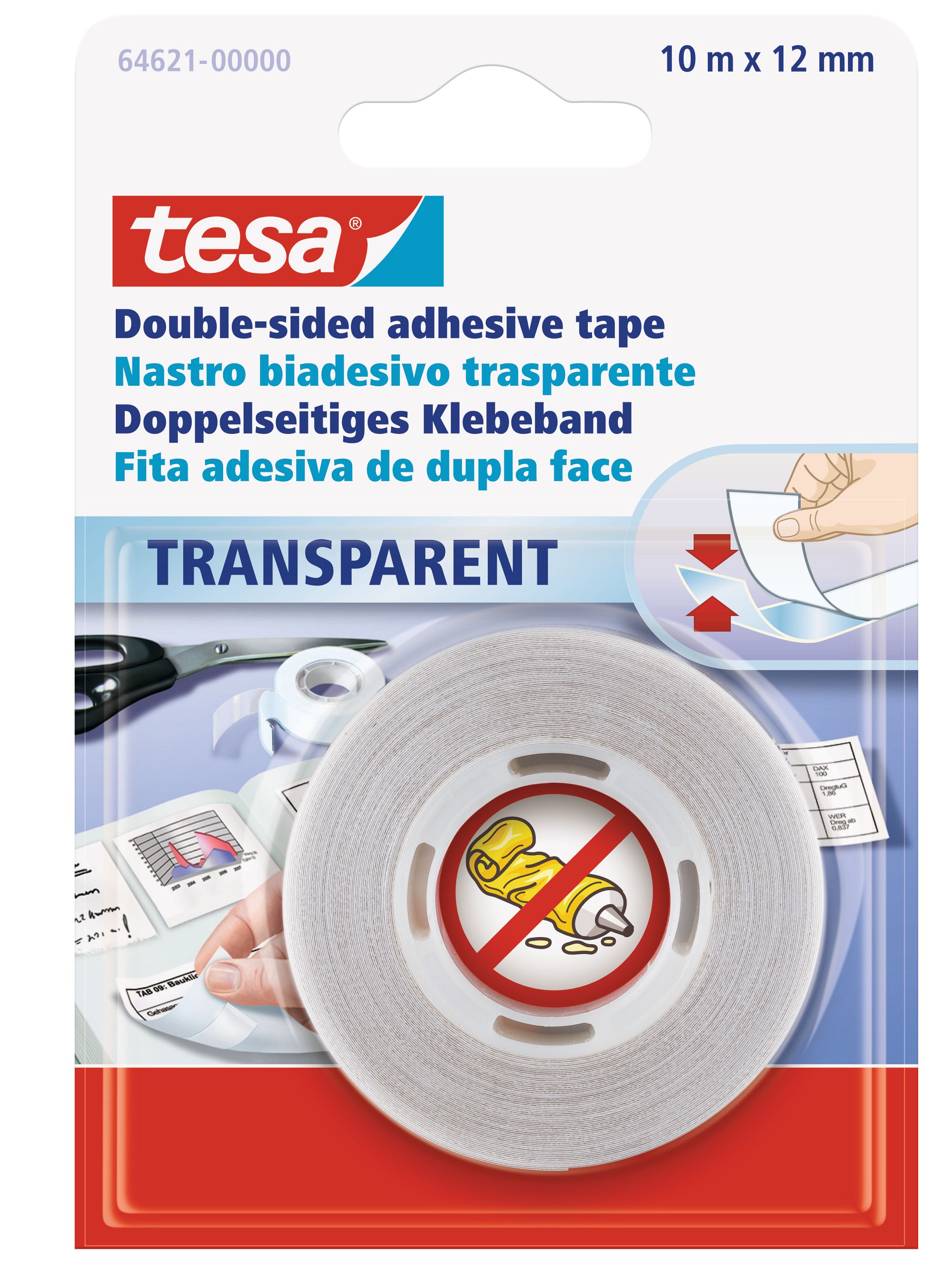 Tesa doppelseitiges Klebeband transparent