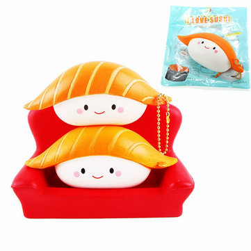 SanQi Elan Squishy Salmon Sushi 12cm Slow Rising With Packaging Collection Gift Decor Soft Toy