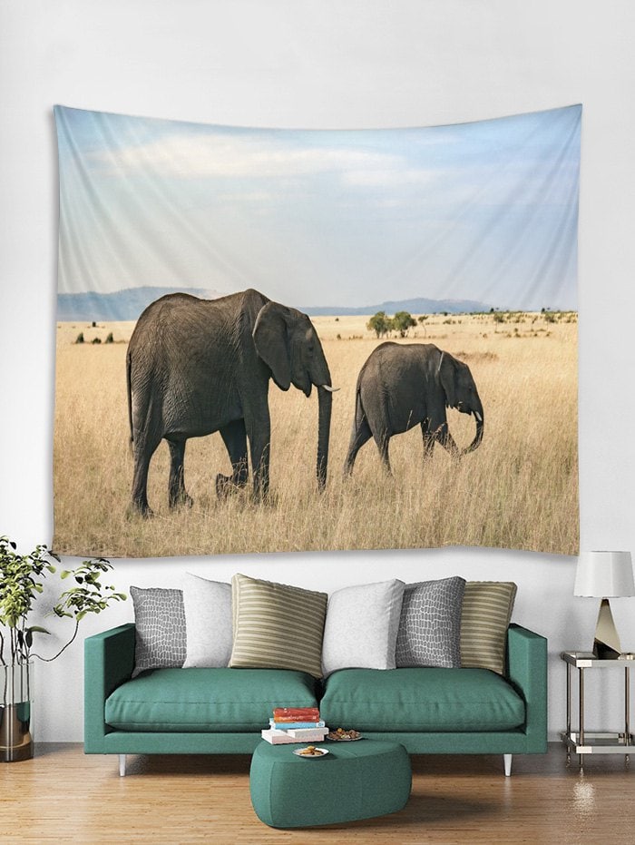 Elephant Family Pattern Tapestry Art Decoration