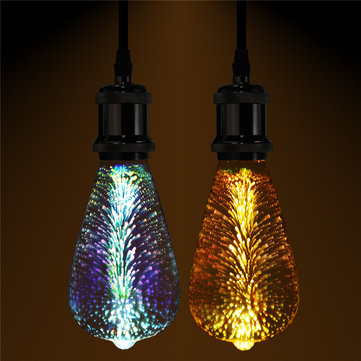 Fireworks E27 ST64 LED Retro Edison Decor Glass Bulb Light Lamp AC85-265V Cafe Home Decor