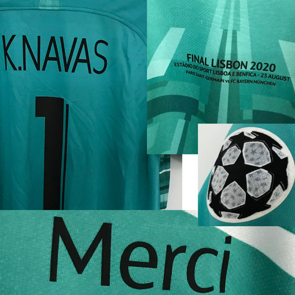 2020 final lisbon k.navas maillot with final match details soccer patch badge
