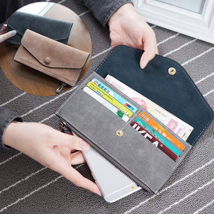 Frauen Multi Card ZIPered PU Wallet Bag Geldbeutel Für 5,5-Zoll-Smartphone