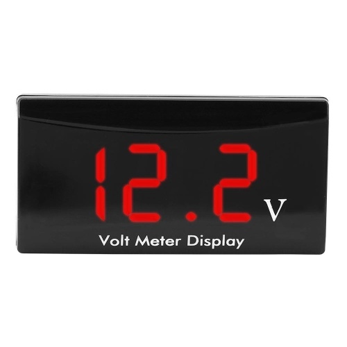 12 V Numérique LED Panneau D'affichage Voltmètre Voiture Moto Voltage Jauge Panneau Mètre pour Véhicule Automobile (Blanc)