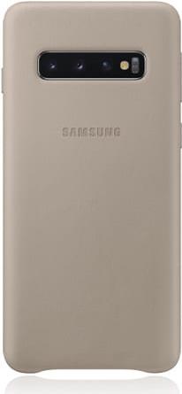 Samsung Leather Cover EF-VG973 - Hintere Abdeckung für Mobiltelefon - Leder - Grau - für Galaxy S10, S10 (Unlocked), S10 Enterprise Edition (EF-VG973LJEGWW)