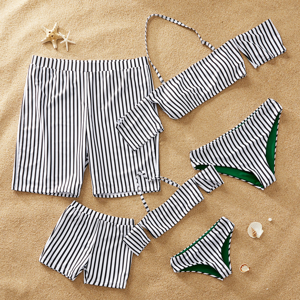 Reversible Striped Family Swimsuits