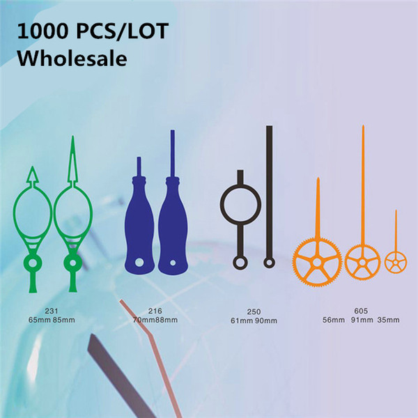 1000 pcs wholesale fashion diy wall clock hands metal minute hour pointer multiple colors and shapes repair wall clock needles