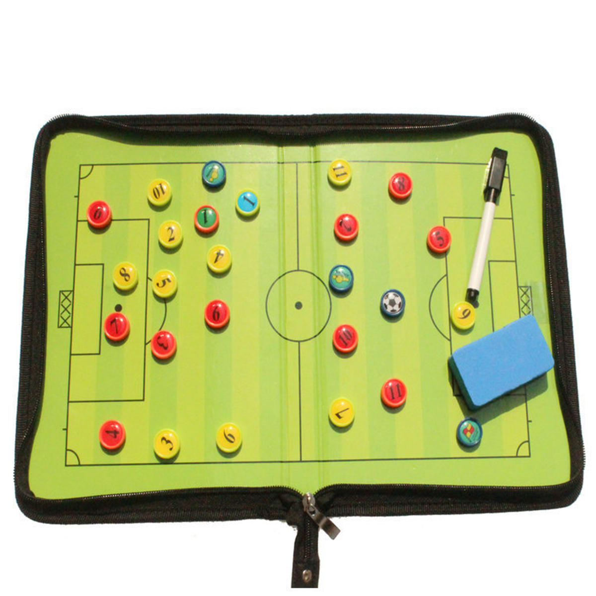 Magnetic Training Football Pro Soccer Tactic Board Folder Leather Portable
