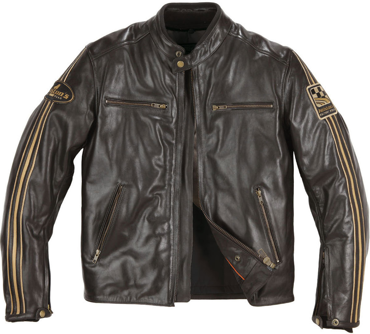 Helstons Ace Fender Leather Jacket, brown, Size S, brown, Size S
