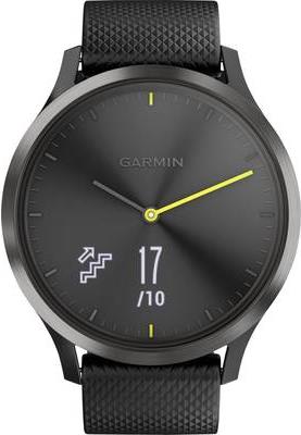 Garmin vívomove HR Sport - Schwarz - intelligente Uhr mit Sportband - Silikon - schwarz - Bandgröße 148-215 mm - L - einfarbig - Bluetooth - 40.8 g