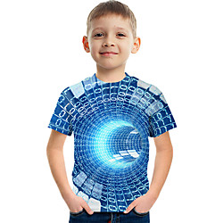Enfants Garçon Tee-shirts Graphique 3D Manches Courtes Actif Bleu miniinthebox
