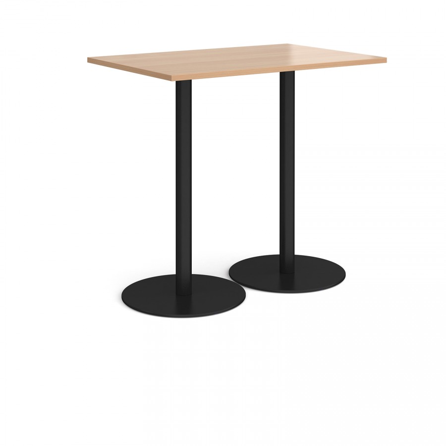 Monza Beech Rectangular Poseur Table 800 x 1200mm with Black Bases