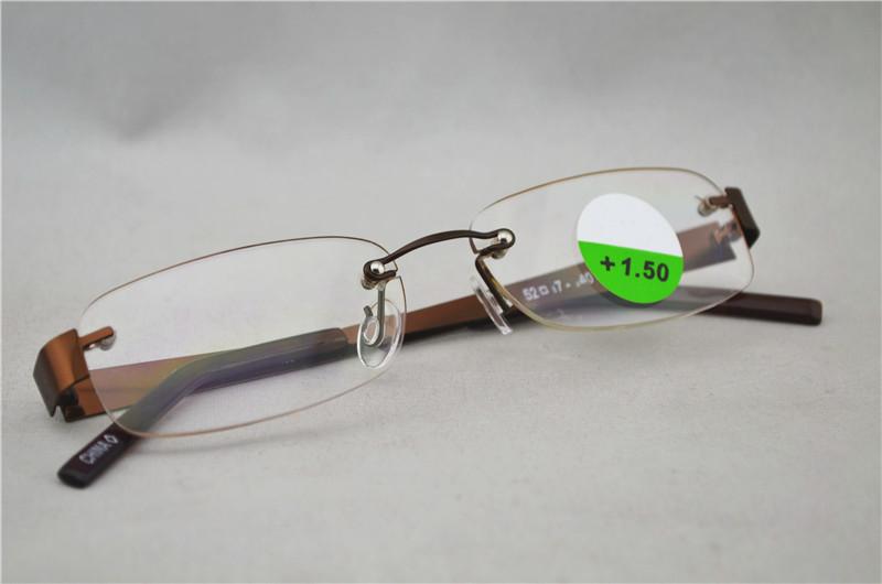 New Fashion Women Men Memory Titanium Rimless Flexible Reading Glasses Diopter +1.0-+2.5 12Pcs/Lot Free Shipping