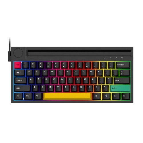 Ajazz K620T BT & Kabelgebundene mechanische Dual-Mode-Tastatur 62 Tasten Kompakte mechanische RGB-Gaming-Bürotastatur Weiß (rosa Schalter)