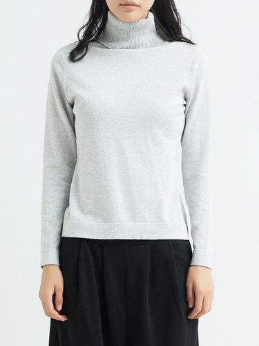 Casual Solid Turtleneck Cotton Sweater