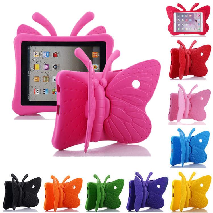 Butterfly Stand EVA Shockproof Tablet Cover for iPad 2/3/4 Air Air2 mini Pro New iPad 2017 2018 9.7inch Kids Case