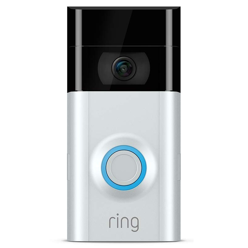 Ring Wireless Video Doorbell V2 Alexa HD, 2-Way Talk and WiFi - Satin Nickel (Refurbished)