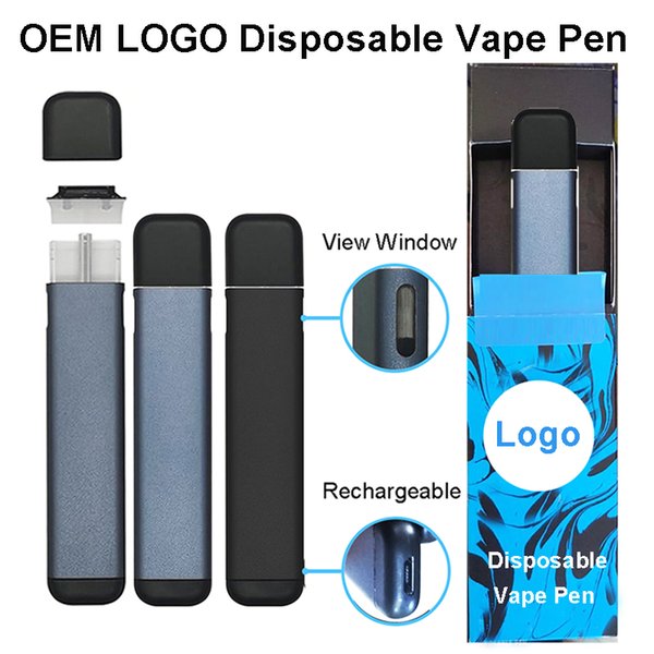 Rechargeable Vape Pen Customized Logo Disposable E-cigarettes Thick Oil 1.0ml Pods Ceramic Coil Flat Battery 320mah Custom Design Packaging Boxes Empty Vaporizers