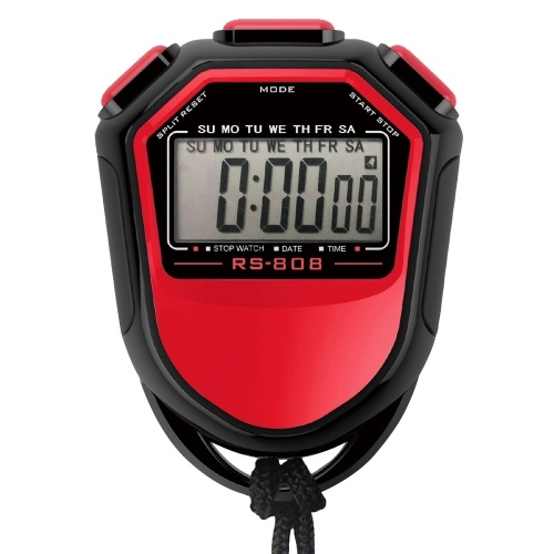 Wasserdichte Stoppuhr Digital Handheld LCD Timer Chronograph Sportzähler mit Riemen zum Schwimmen Laufen Fußballtraining