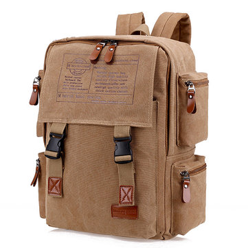 Men Large Capacity Canvas Casual Travel Backpack