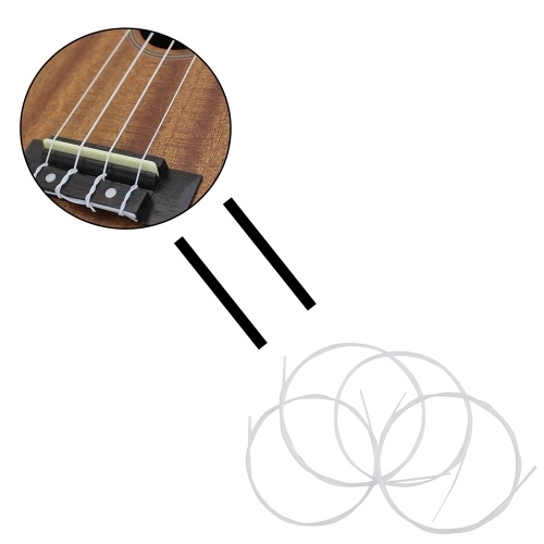 Ukulele Ukelele negro Uke Cuerdas Material de Nylon, 4 unids / set