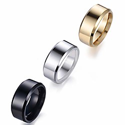 8mm 3pcs fashion simple unisex stainless steel classic wedding band mirror rings sizes 6-14 Lightinthebox