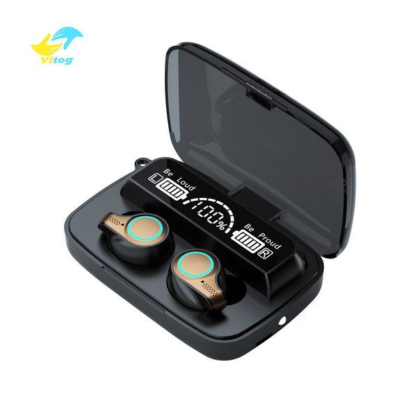 Vitog TWS M18 Earbuds Bluetooth 5.1 Earphone 9D Stereo Wireless Sports Waterproof Headset Earbuds 2200mAh Charging Box
