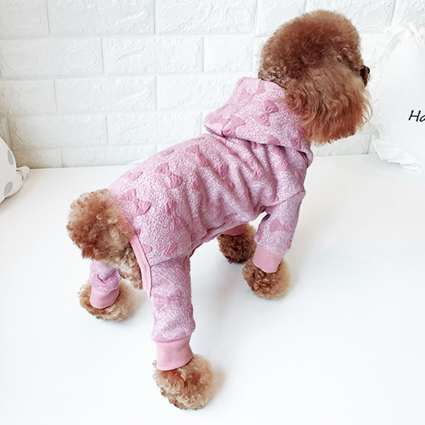cute pet dog clothes four-legged clothes warm hoodie coat jacket teddy clothing