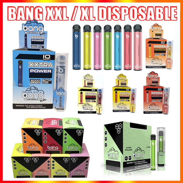 NEW Bang XXL & XL Disposable Vape Pen Device 800mAh Battery 6ml Pods Empty Vapors 2000 Puffs Bang XXtra & Xtra Power Kit
