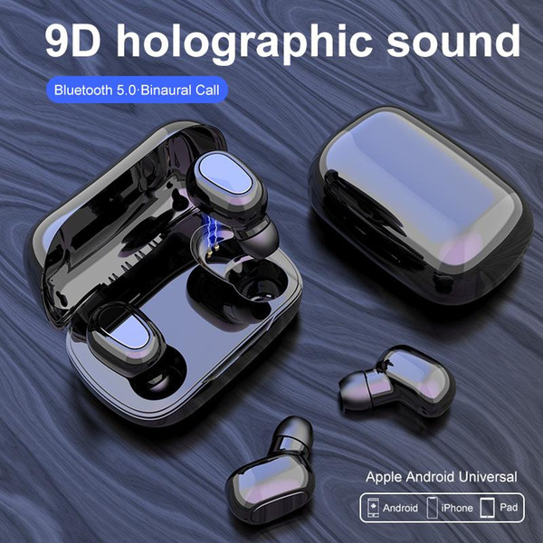 Mini In-Ear Headphones Bluetooth 5.0 Stereo Wireless Headphones Holographic Sound Suitable for All Mobile Phones