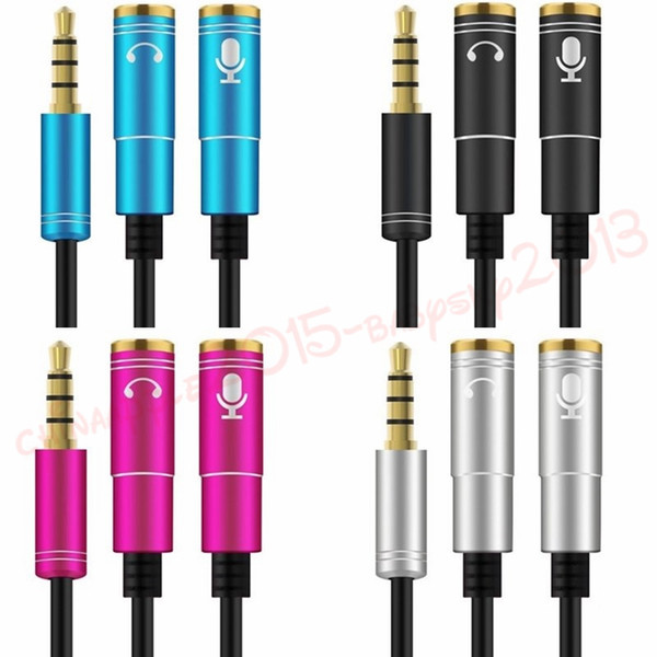 female splitter 1 to 2 cable3.5mm male to 2* 3.5mm earphone y splitter adapter audio cable cords for mp3 earphone for iphone headphone
