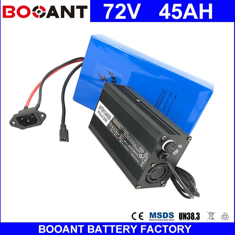 BOOANT 3000W Power Electric Bicycle Battery 20S 18P Battery pack E-Bike Battery 72V 45AH EU US Free Duty with 5A Charger 50A BMS