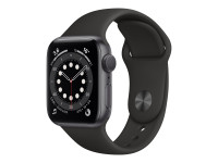 Apple Watch Series 6 (GPS) 40mm Aluminium space grau mit Sportarmband schwarz