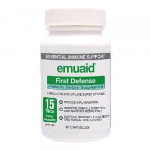 Emuaid First Defense Probiotic Capsules - Diet Supplement - 30 Capsules for 1 Month Supply