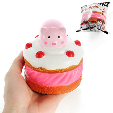 Squishy Piggy Cake 9.5cm Pink Pig Slow Rising With Packaging Collection Gift Decor Soft Toy