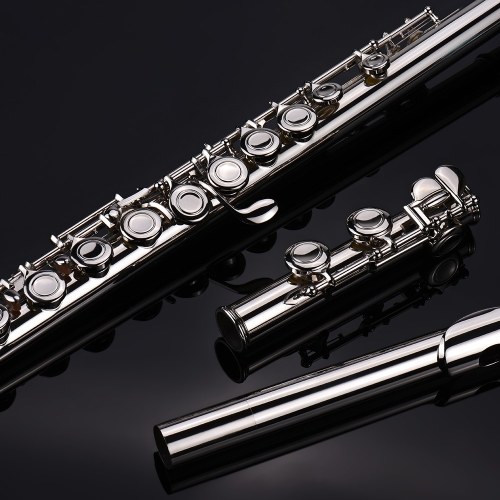Western Concert Flûte Argent Plaqué 16 Trous C Clé Cupronickel Instrument À Vent