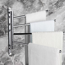 porte-serviettes mural porte-serviettes de bain, porte-serviettes de salle de bain rotatif en laiton peu encombrant avec crochets et 4 tiges adapté à la salle de bain Lightinthebox